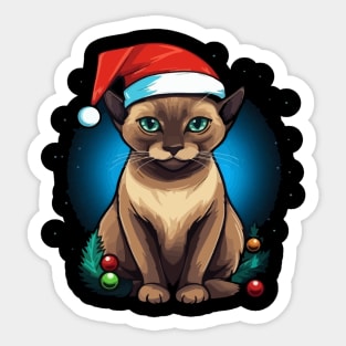 Tonkinese Cat Christmas Sticker